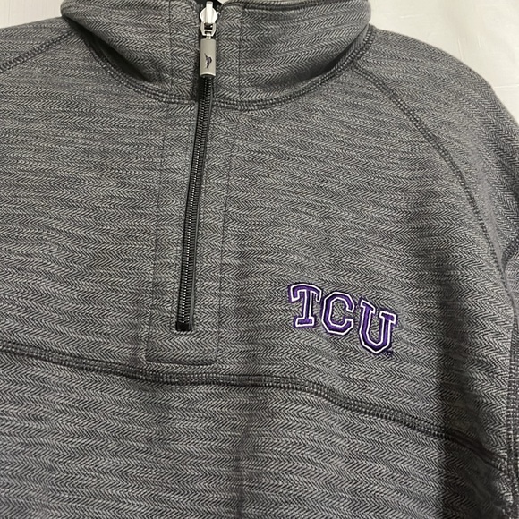 TCU Tommy Bahama Reversible Quarter Zip Mens size Medium EUC - Picture 2 of 8